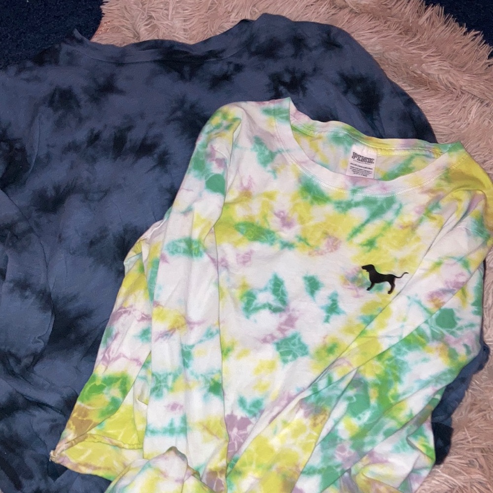2 pack PINK long sleeve crop top shirt bundle xs-m